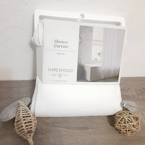 **NEW** Threshold Waffle Weave Shower Curtain 72X 72 White